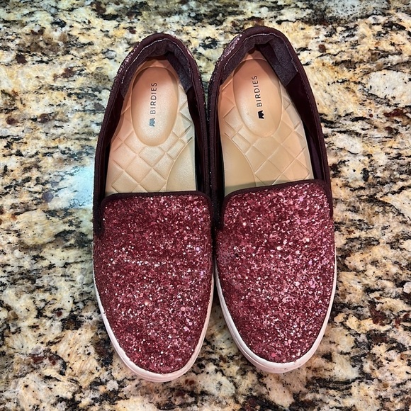 Birdies The Swift Glitter Pink Rose Ombre Slip On Sneaker Size 5 - Picture 5 of 13